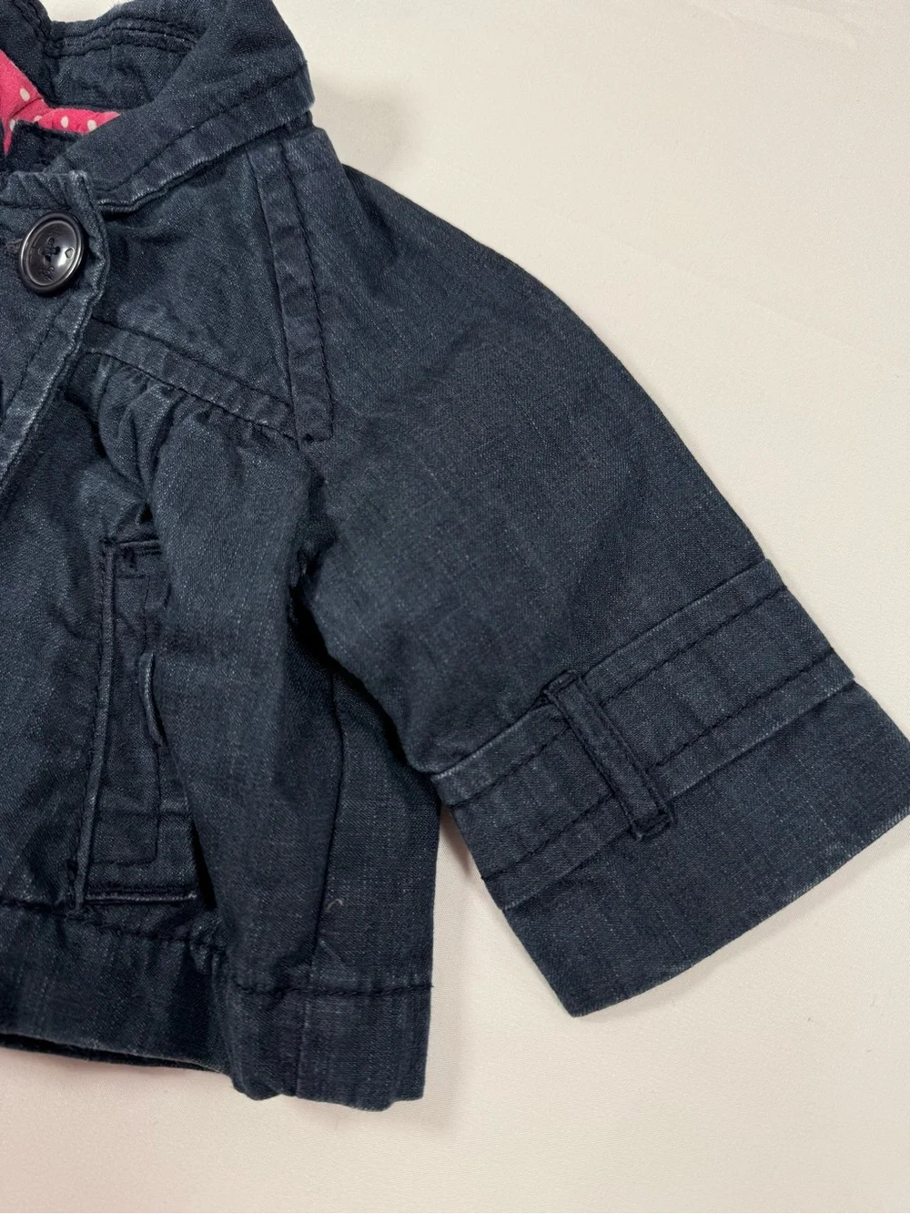 VINTAGE GAP Girls Chambray Peacoat Jacket 18-24m Preppy Cottagecore Fall 2008